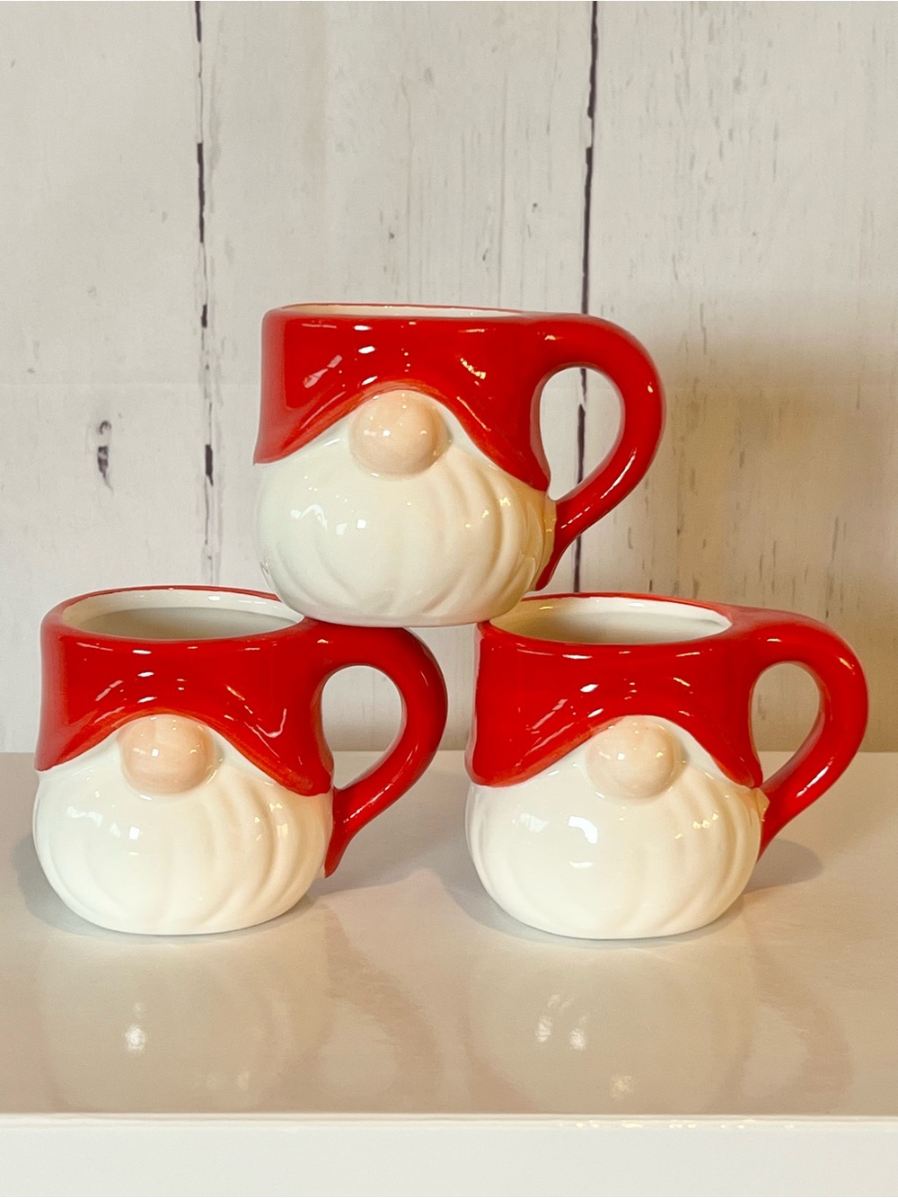 Royal Norfolk Santa Gnome Mugs Set of 3 - Christmas Hot Cocoa 15oz Figural